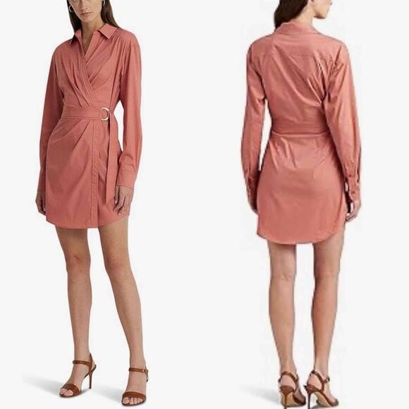 Lauren Ralph Lauren Stretch-Cotton Blend Wrap
Shirtdress Size 10 - Picture 5 of 12